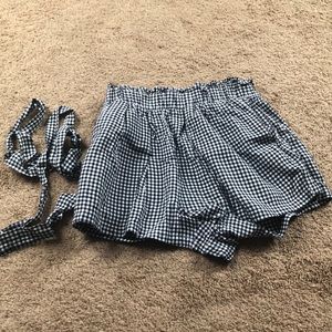 paper bag gingham shorts